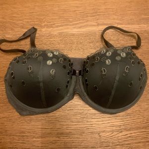 Aerie 36D Gray Dotted Push Up Bra